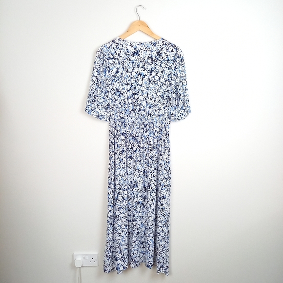 John Lewis Blue & White Floral Tea Dress UK 12 - Picture 12 of 13